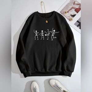 Skelton Print Thermal lined sweatshirt